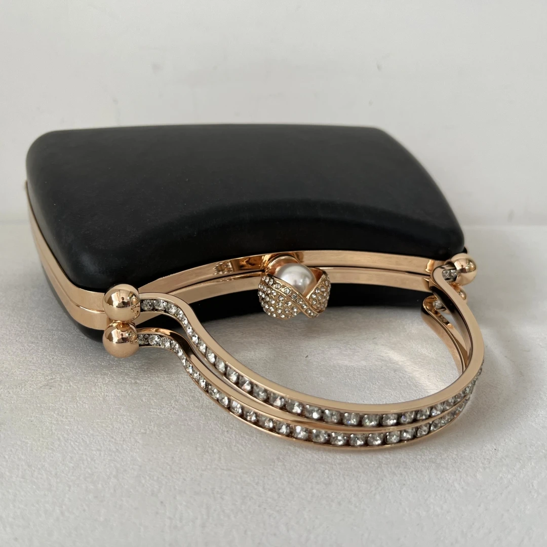 19cm Box Purse Frame Clutch Bag Glue-In Handbag Clasp Bridal Bag Hardware Material Diamond Handle Case Box Accessories Gold