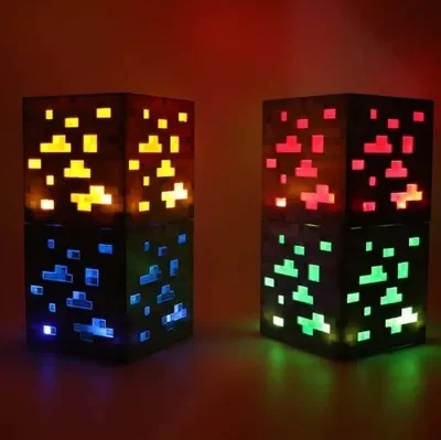 Steve Light Up Creeper LED Night Desktop Light Luminous Toys Game Design Toy Minecrafte Torch Hand Held&Wall Mount Home Kid Gift