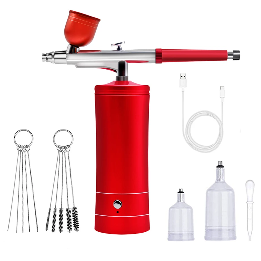 Portable Airbrush With Compressor Kit Air Brush Spray Gun For Beauty Nail Art Cake Decorating Makeup Model Painting
