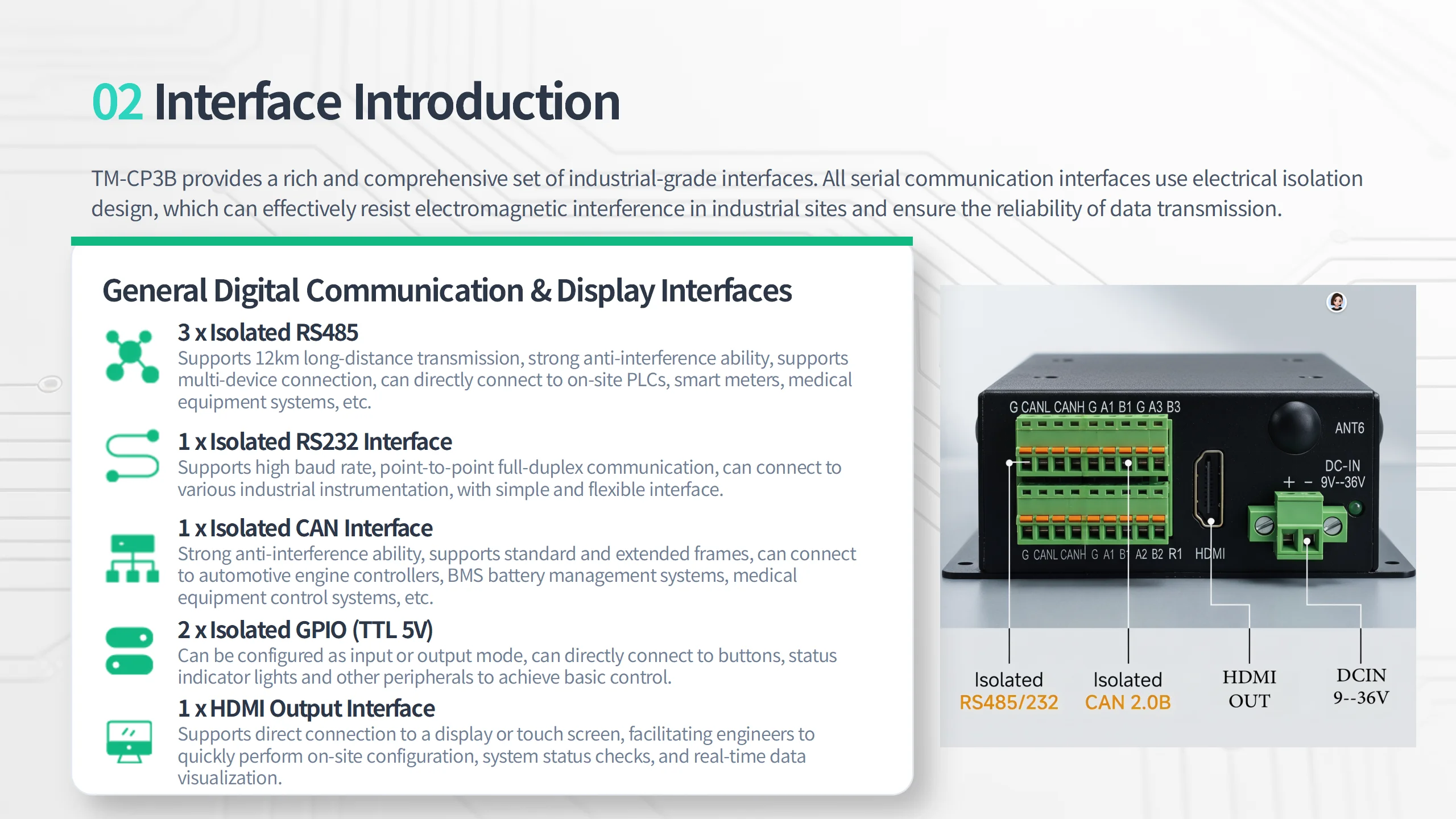 TM-CP3B Ubuntu24.04 Open-Source 4G LTE Modbus TCP/IP RS485 RS232 CAN GPIO Ethernet DIN-Schienen-IoT-Industriegateway für SPS – Detail 2