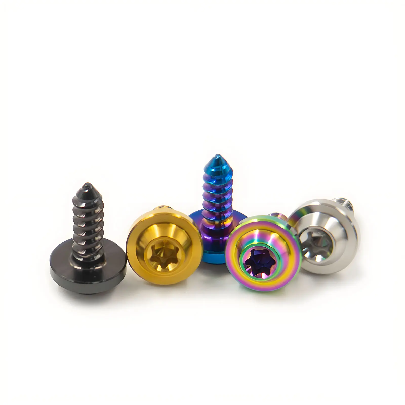 Titanium Bolt M4x12/15mm M5x15/18mm Self-Tapping Torx Head Screws for Bike Motorcycle Car Boat Ti Fasteners