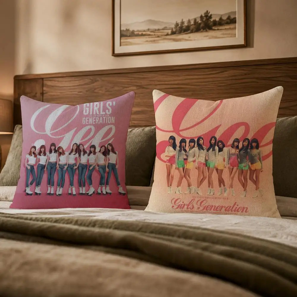 Popular Group G-Girls' GenerationS Cushion Cover Ultra Soft Throw Pillow Cover Skin Friendly for Sofa Bed Home Decor Gift
