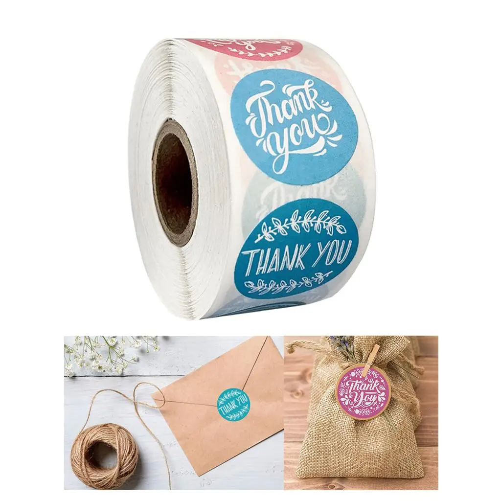 500pcs Thank You Packaging Sealing Stickers Round Paper Labels Handmade