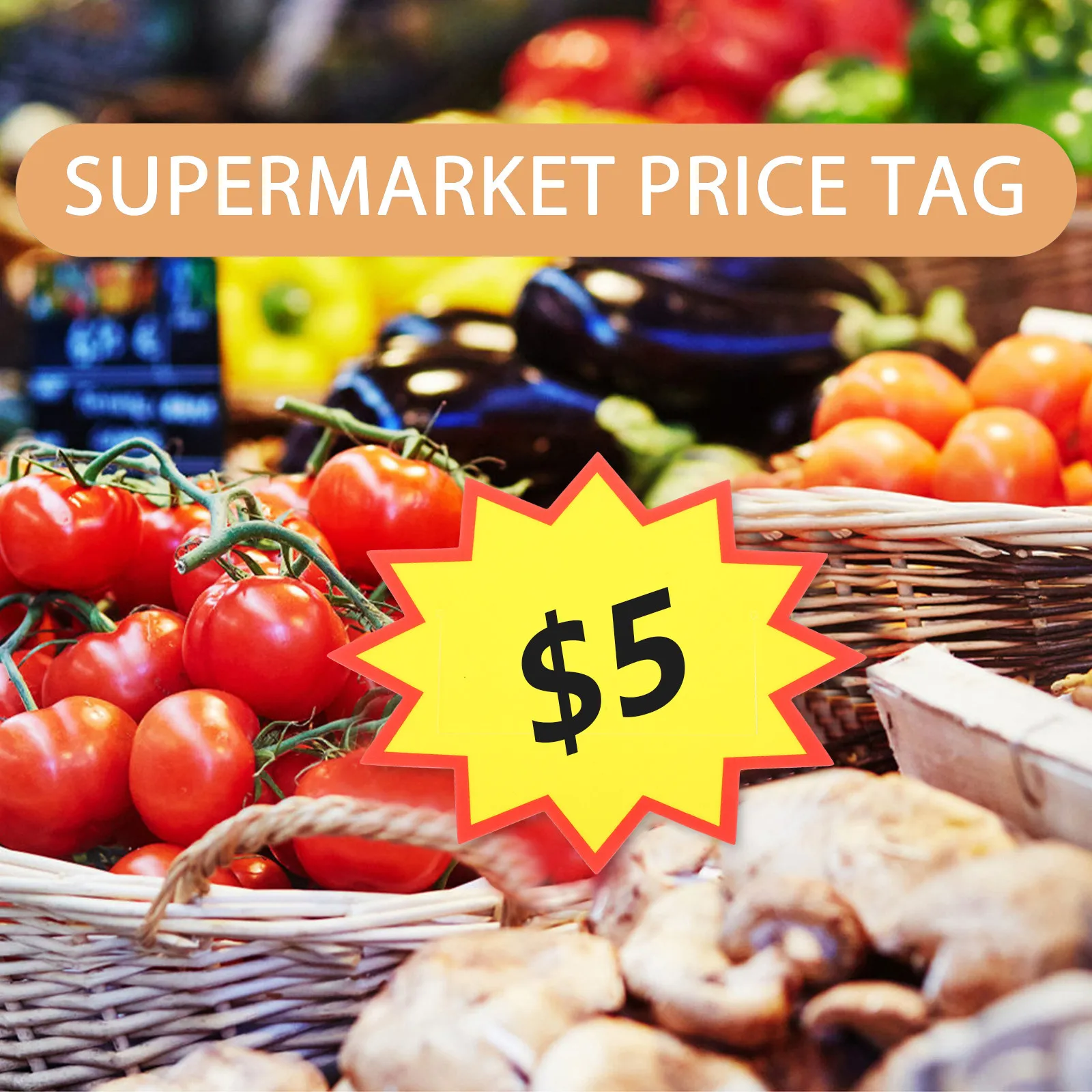 

10Pcs Promotional Tags Blank Price Labels Bright Color Retail Price Signs for Supermarkets Stores Markets Retail Tags
