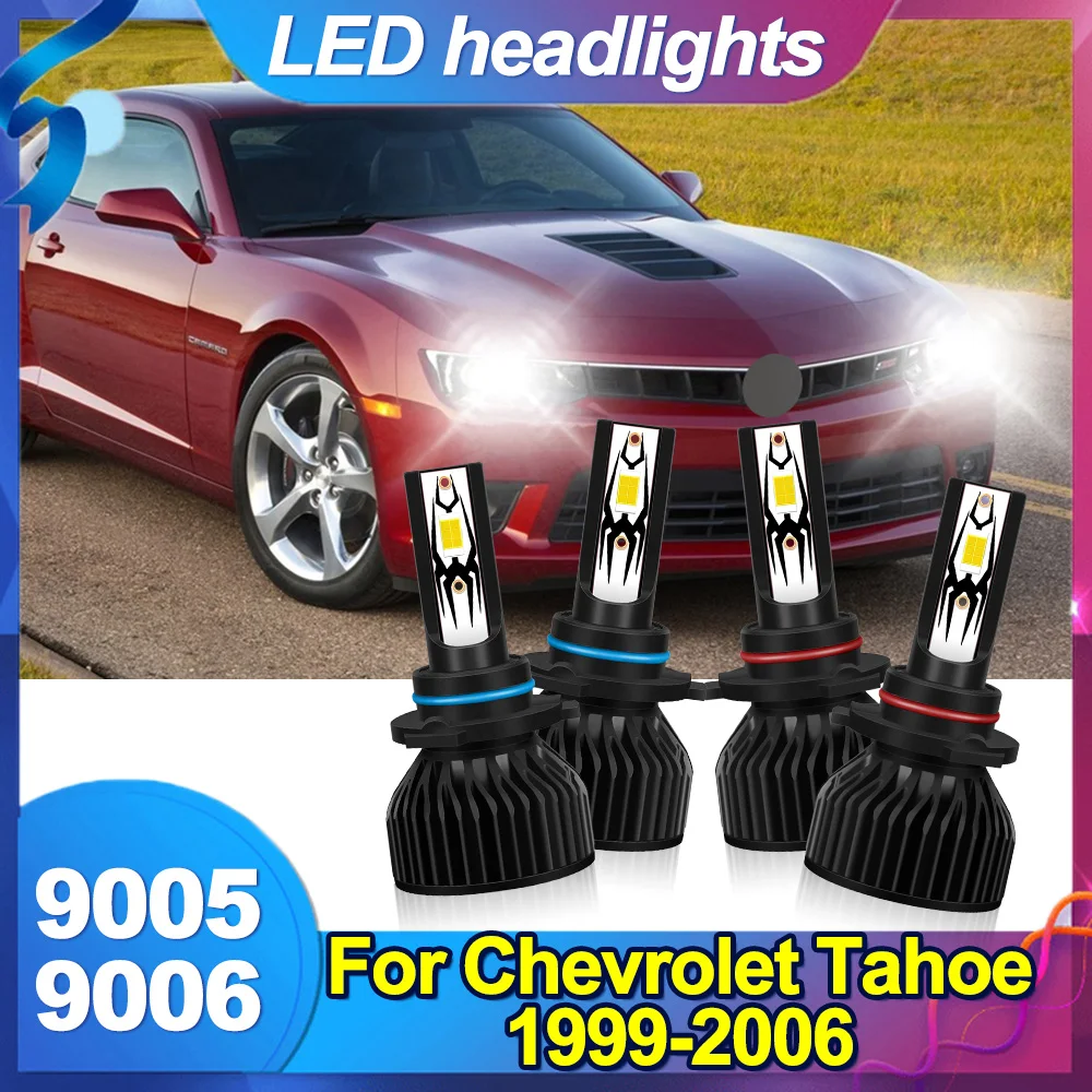 

for Chevrolet Tahoe 1999-2006 9006 9005 LED Headlight KIT Combo Bulbs 6000K High Low Beam Super Bright White 20000LM Headlamp