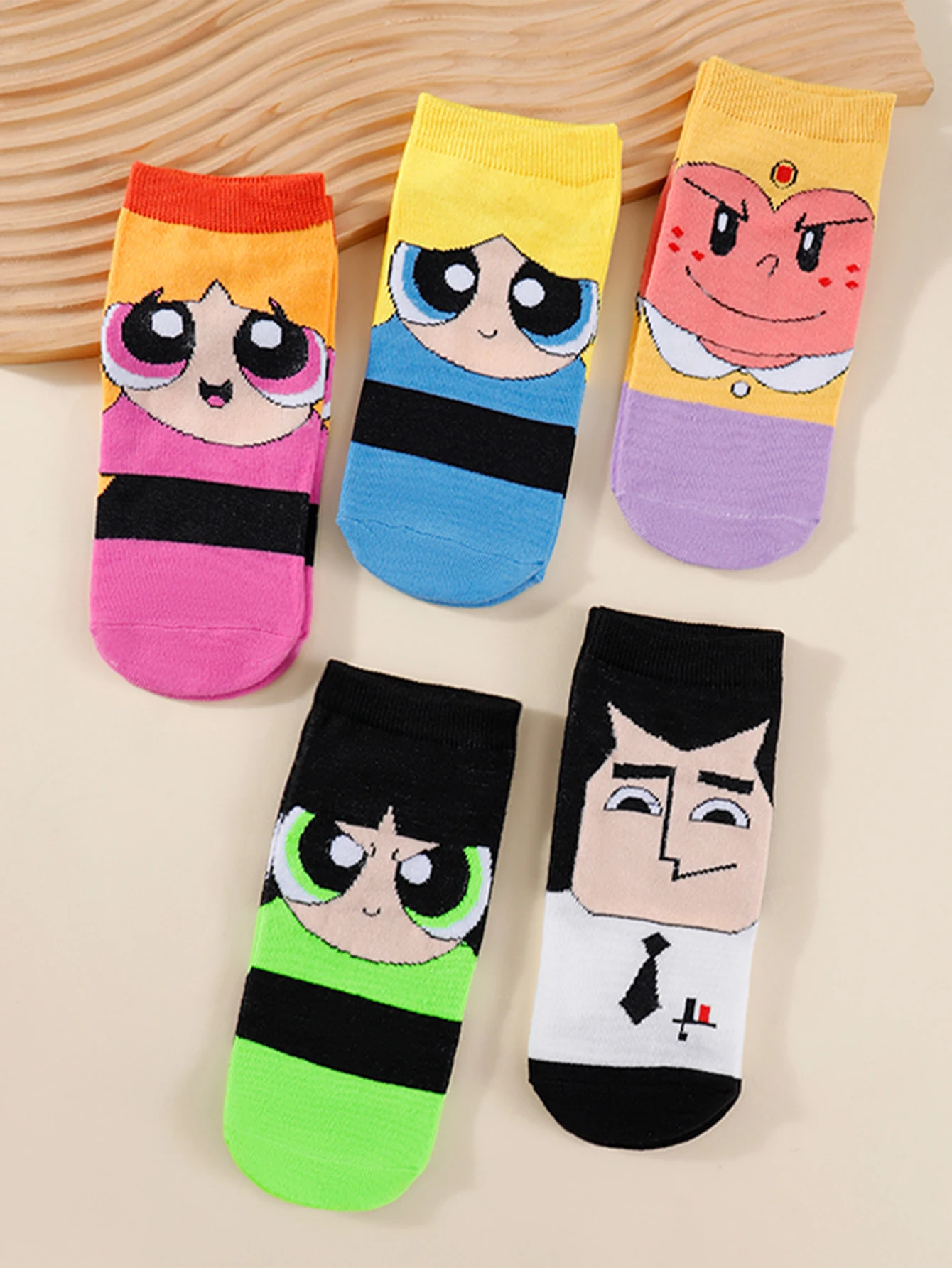 

5/10/15 Pairs of Academic style Cartoon Character pattern Comfortable Soft Women's short Socks
