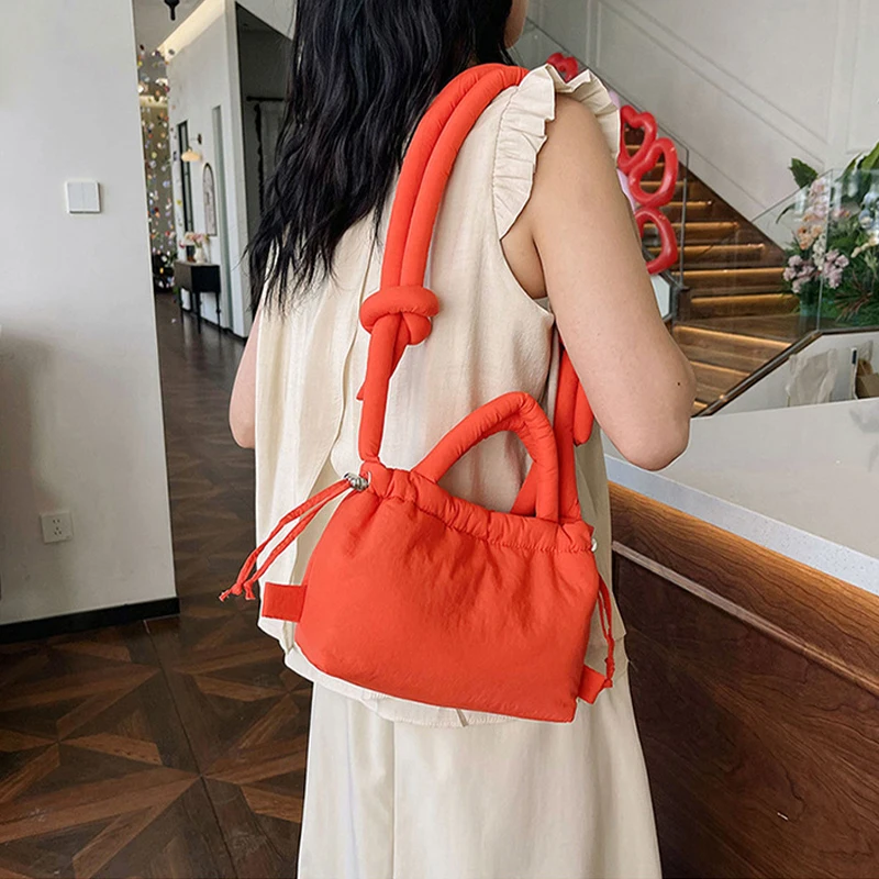 NamcheBarwa Puffer Tote Bag Designer Padded Women Shoulder Bags Nylon Down Cotton Crossbody Bag Mini Lady Handbags 2026 Trend