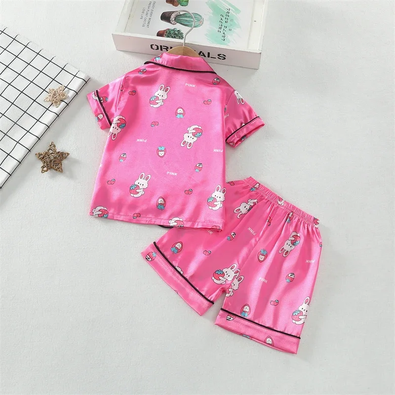 New Summer Baby Girls Clothes Suit Children Sleepwear Shirt Shorts 2Pcs/Sets Kids Pajamas Infant Clothing Toddler Causal Costume