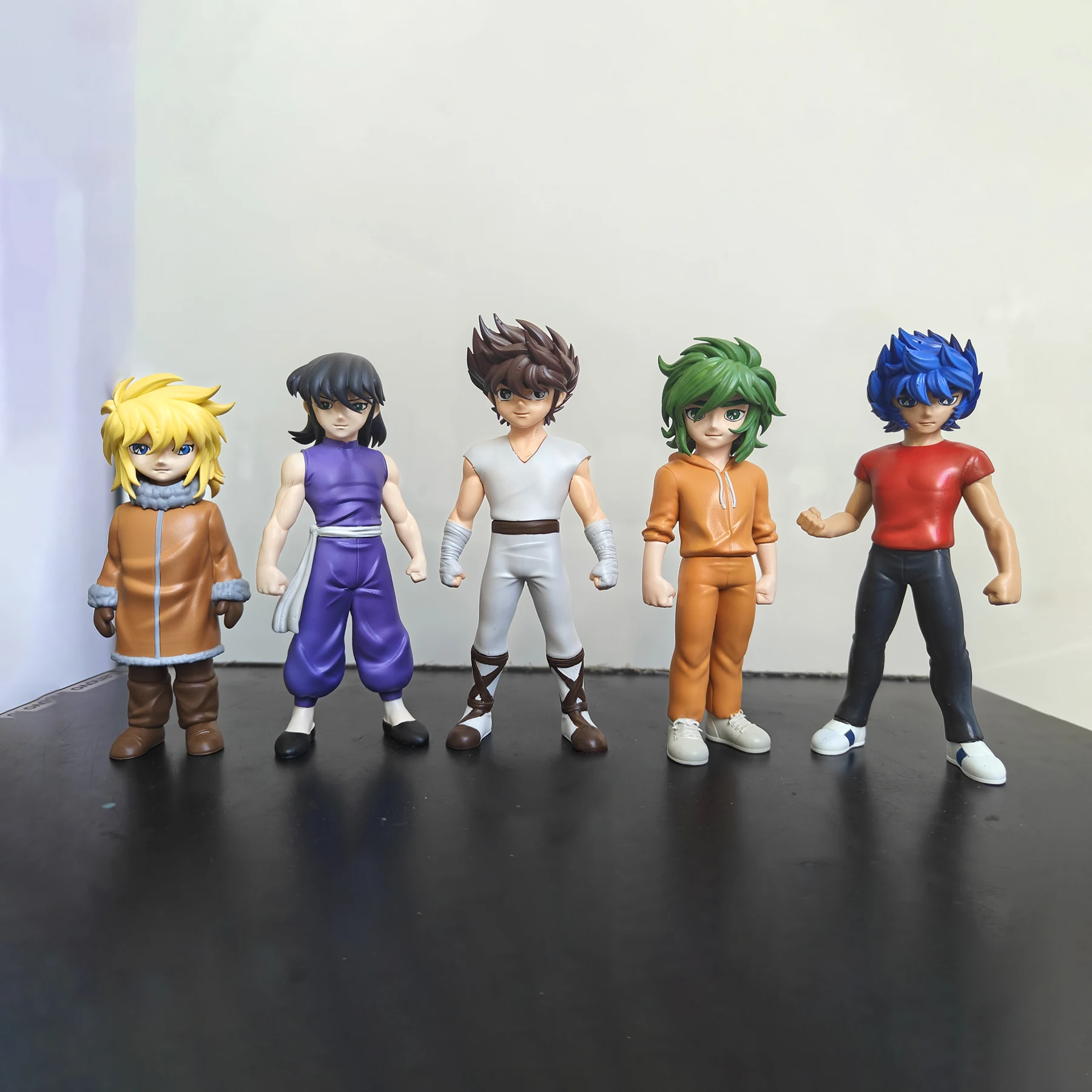 

Saint Seiya детская версия пять бронзовых святых статуя из смолы модель коллекция игрушек украшение орнамент