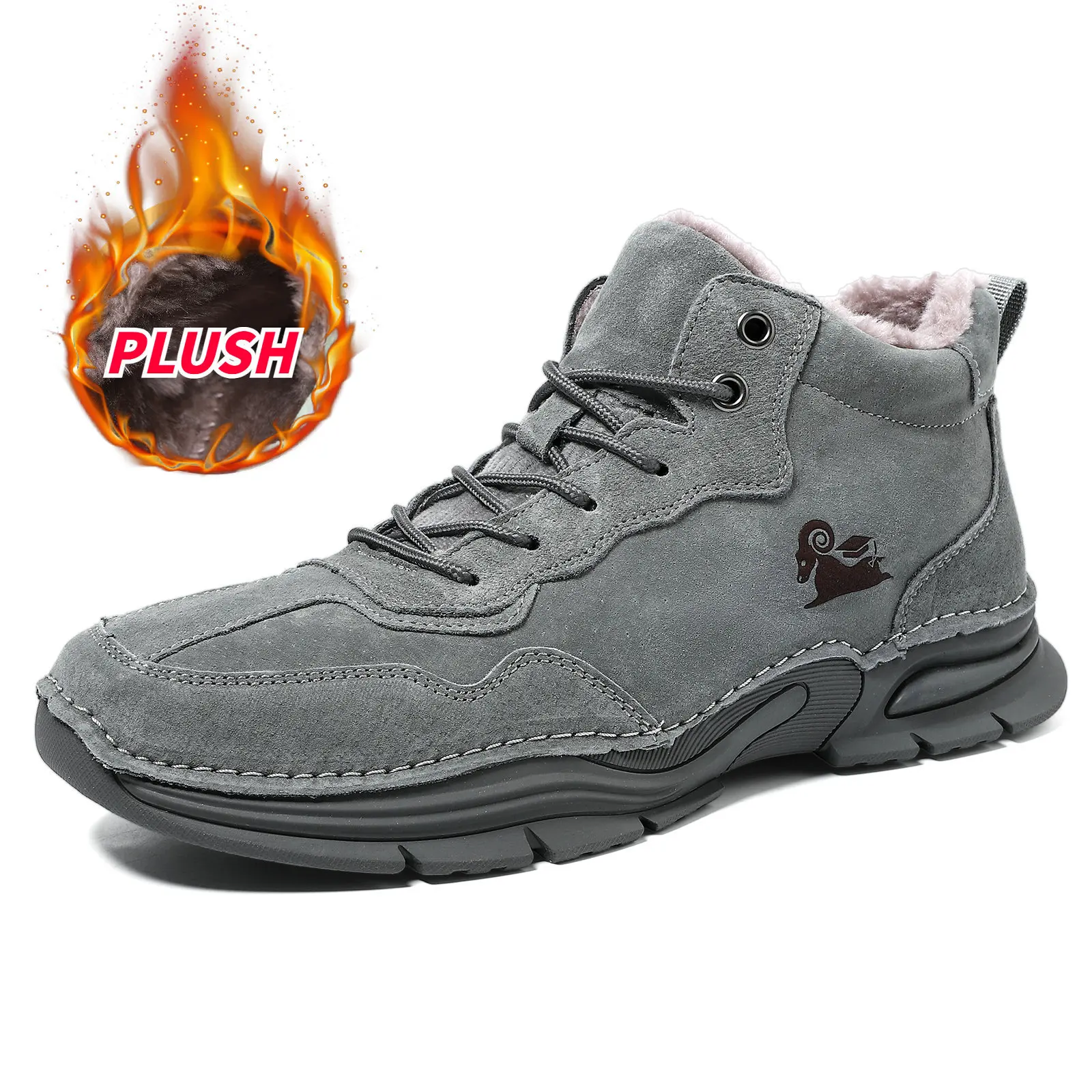 

Outdoor Casual Shoes for Men in Autumn and Winter Leather Men Shoes Durable and Antiskid Large Luxury Men's Shoes platform boots