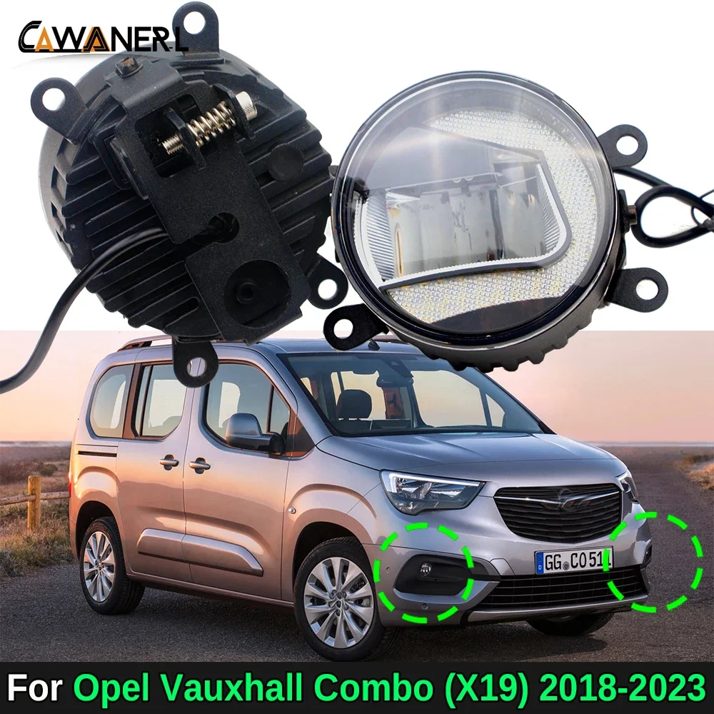 2 X 30W Aluminum Car LED Fog Light Daytime Running Lamp DRL White For Opel Vauxhall Combo (X19) 2018 2019 2020 2021 2022 2023