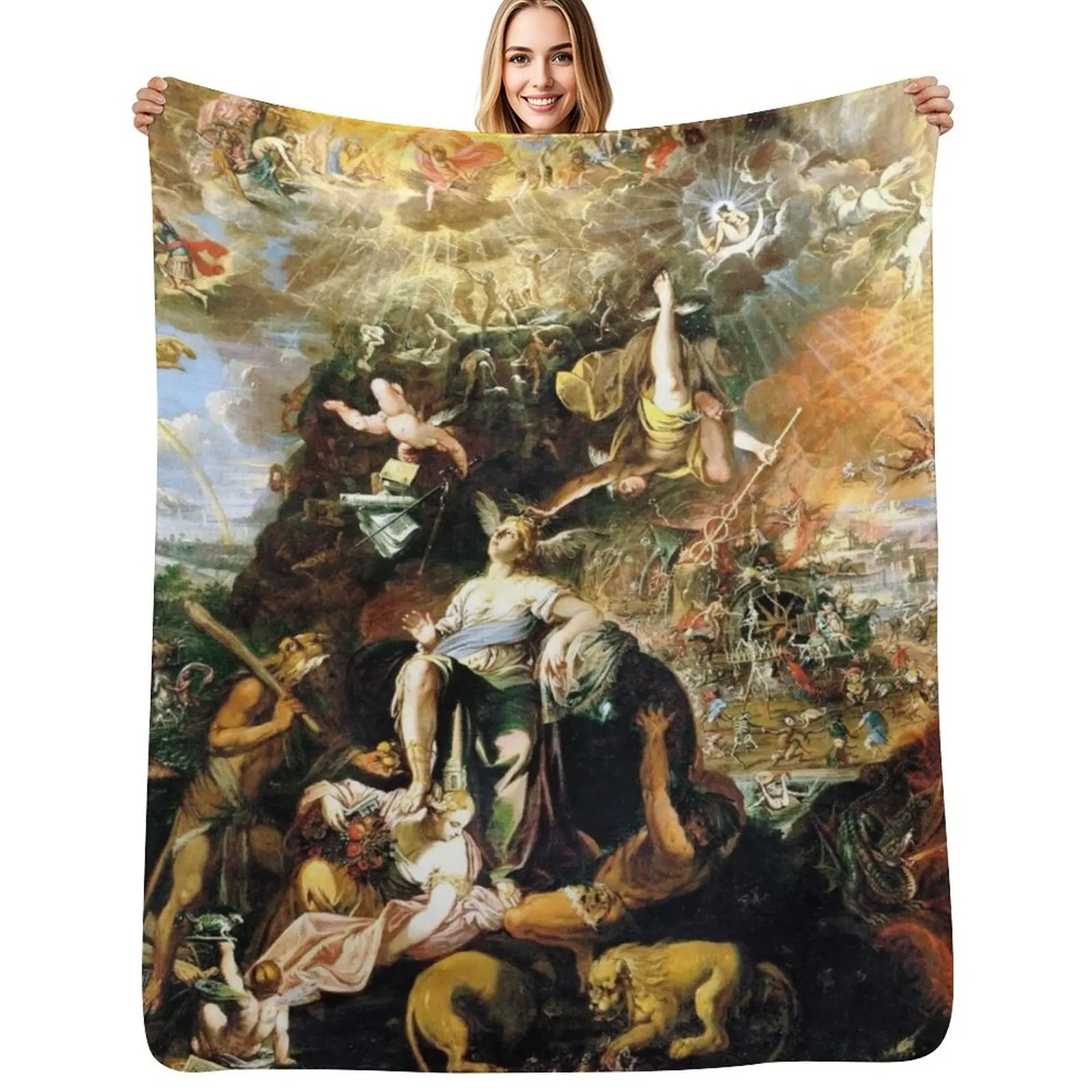 

Allegory of the Apocalypse - Joseph Heintz the Younger Throw Blanket Faux Fur Soft Warm Blanket for Bed