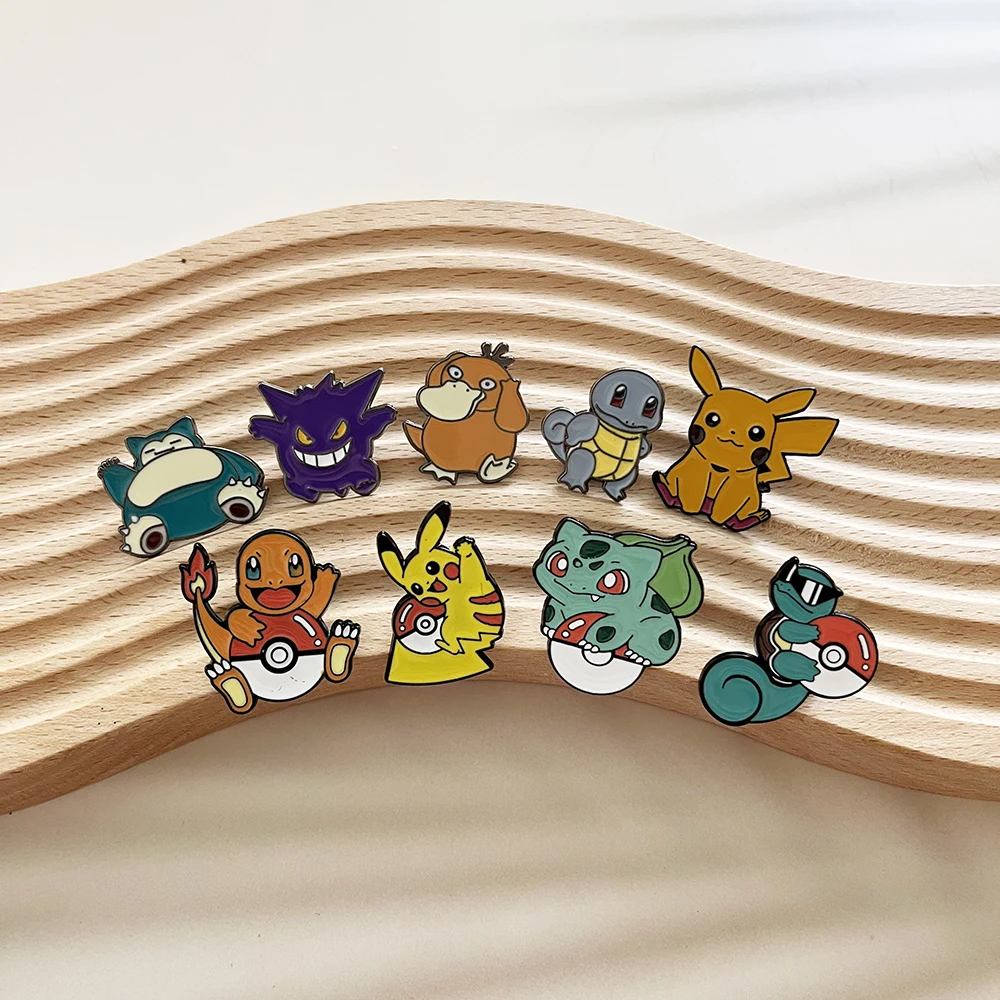 Ensemble d'épingles en émail 9 pièces, broches en métal avec personnage de jeu d'anime mignon pour sac à dos pour femmes