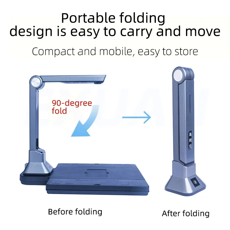 K1000 Portable High Definition Book Scanner  12 Mega-pixel  Capture Size A4 Document Camera for File Recognition Scanner