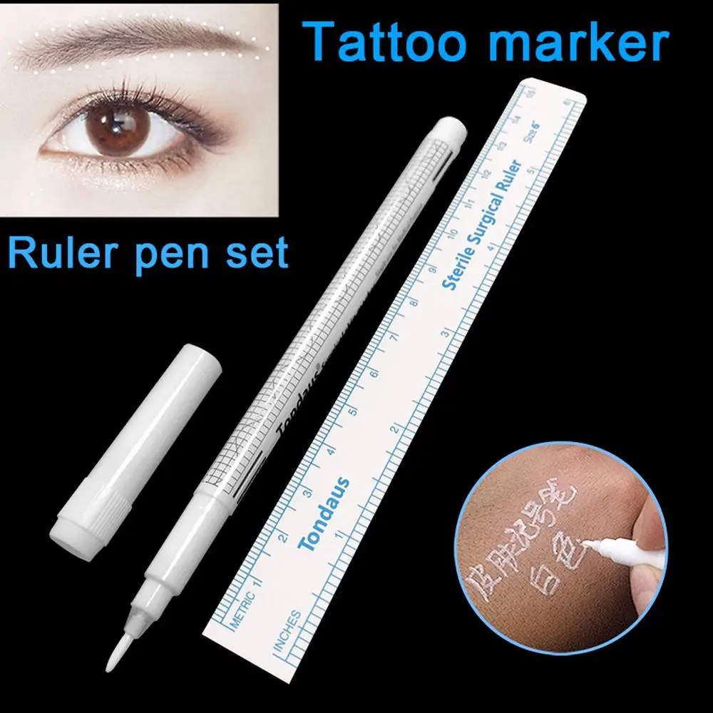 Eyebrow 1 Pcs/set Microblading With Measuring Ruler Accessories Tattoo Marker Pen Positioning Pen Tattoo Tool Makeup Tool