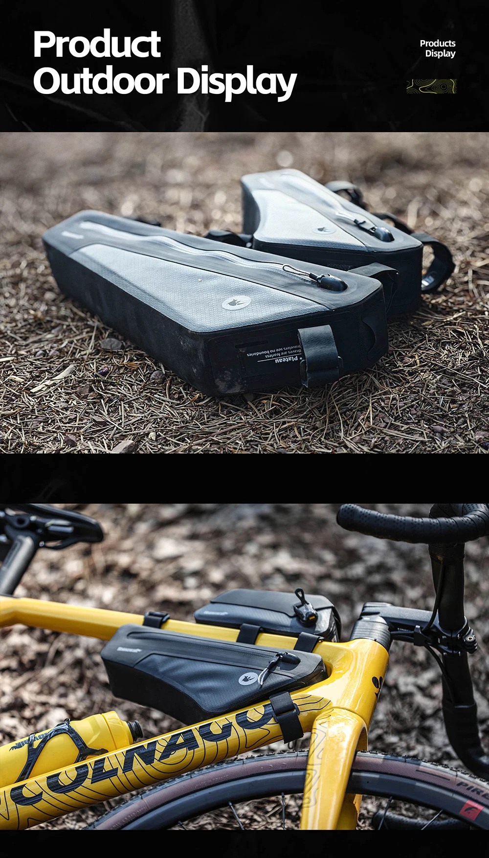 Rhinowalk Fahrradrahmentasche 1,7/2,6 l IPX4 wasserdichte Dreiecksschlauchtasche rutschfest lackfest für MTB- und Rennrad Radfahren Bikepacking – Detail 21