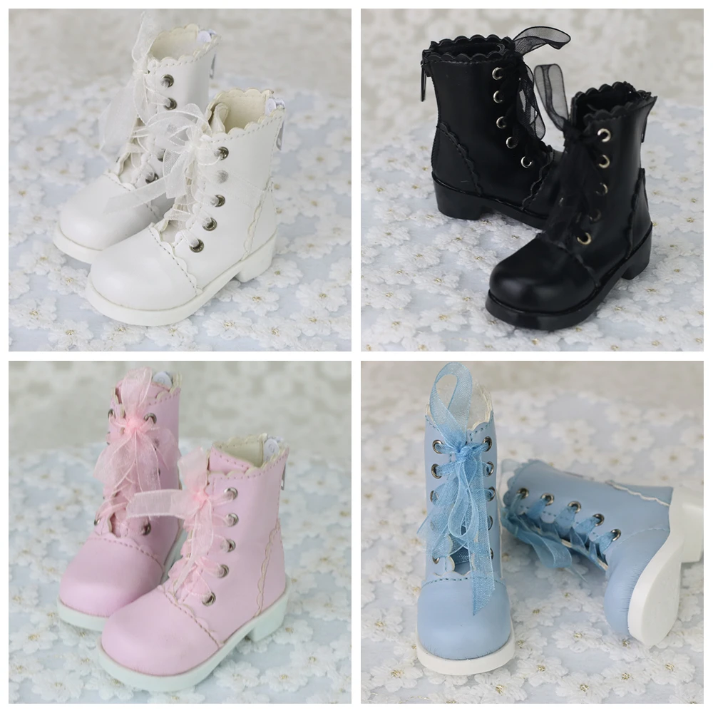 

1/3 1/4 Woman Girl SD AOD DOD BJD MSD Dollfie Synthetic Leather Shoes Black Gery YG418