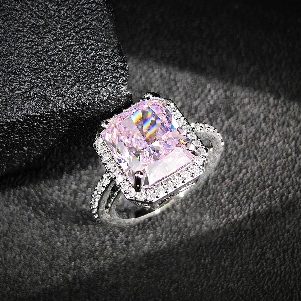 

Роскошное кольцо розового цвета с ледяным цветком, кольцо Eternity Band для женщин, подарок на годовщину, ювелирные изделия, оптовая продажа, бесплатная доставка, R8421