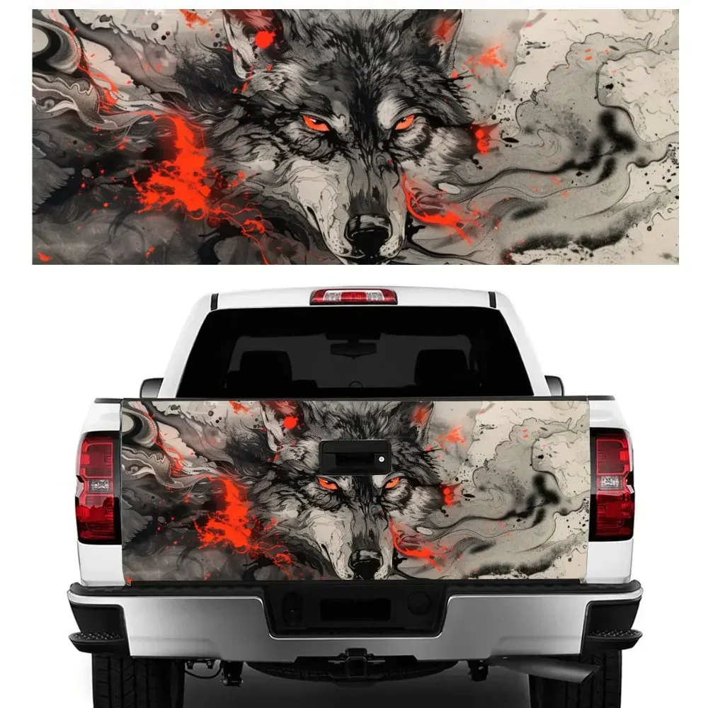 

Red Eyed Blood Wolf Автомобильный хвост багажника Защита Vinly Wrap Наклейка Авто Аксессуары Капот Крышка двигателя для внедорожника Внедорожный пикап