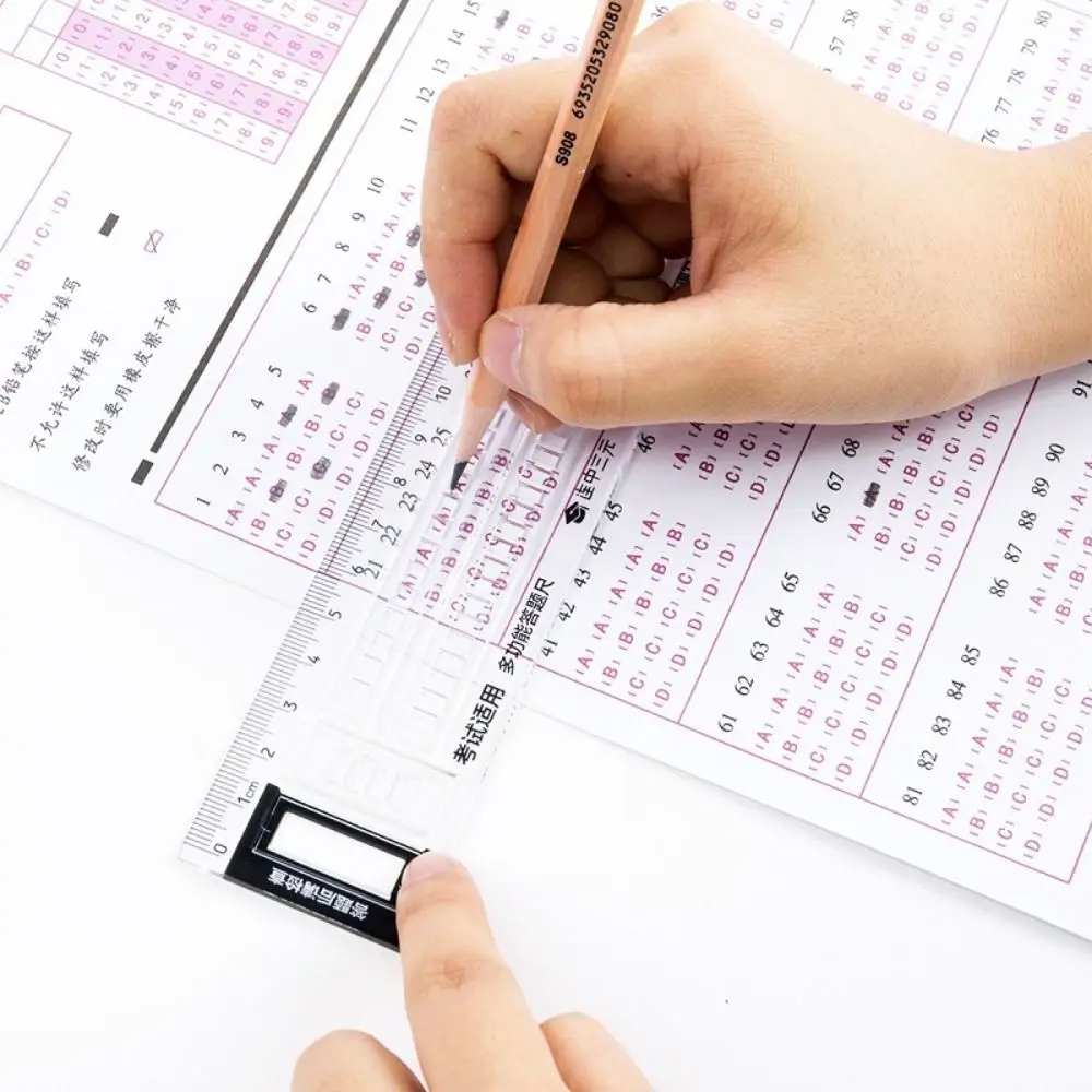 Drawing Tool 15cm Exam Straight Ruler Plastic Transparent Drawing Ruler Multifunction Measuring Ruler Math