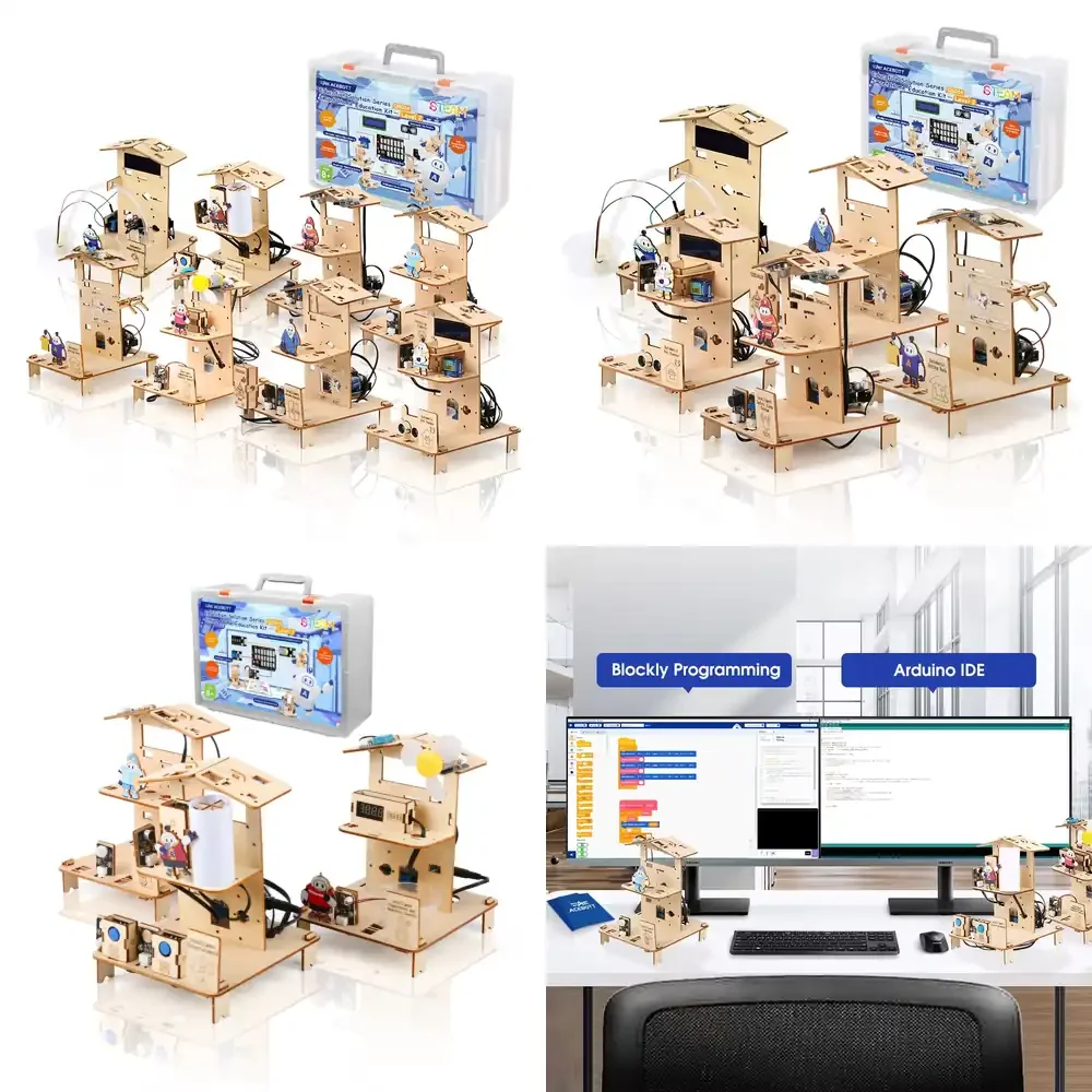 Wooden Eco Friendly Educational Learning Kit for School Kids and Adults Programmable DIY STEM Smart Home Kit for Arduino