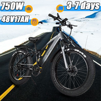 CMACEWHEEL TP26 Electric Bicycle 750W Motor 48V17AH Lithium Battery Adult Electric Bike 26*4 inch Fat Tire Mountain Snow E-bike