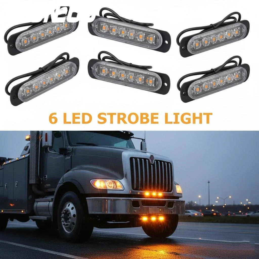 

6-дюймовая светодиодная балка 60 Вт, аварийный проблесковый маячок, сигнальная лампа для грузовиков, автомобилей, мотоциклов, аксессуары для транспортных средств