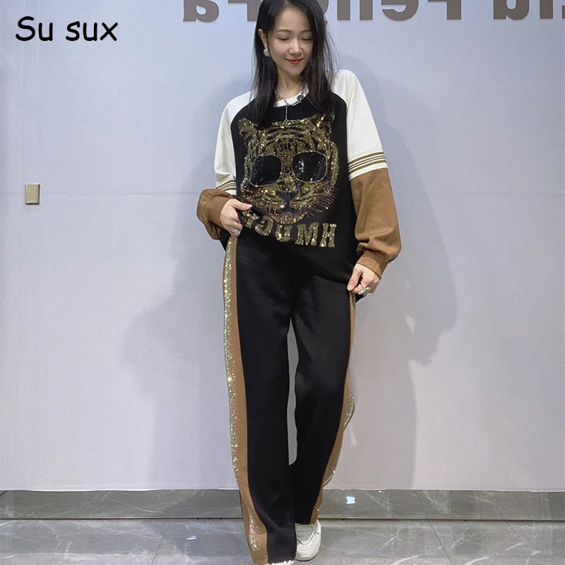 

Casual Pullover Sweatershirts 2 Piece Sets Woman Outfits 2025 Autumn Y2k Clothes Korean Fashion Oversized Matching Sets Streetwe