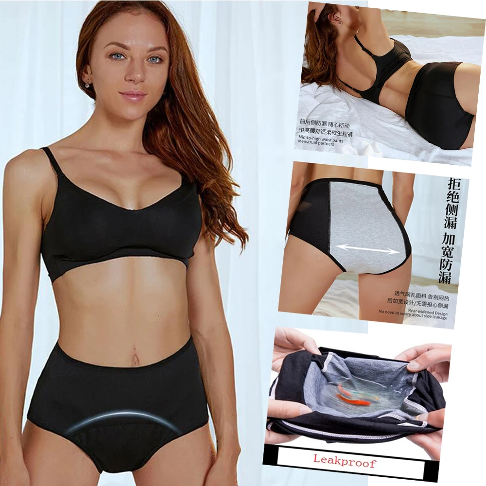 3pcs Leak Proof Menstrual Panties Women Period Cotton Waterproof Briefs Plus Size L-6XL Female Physiological Sanitary Underwear