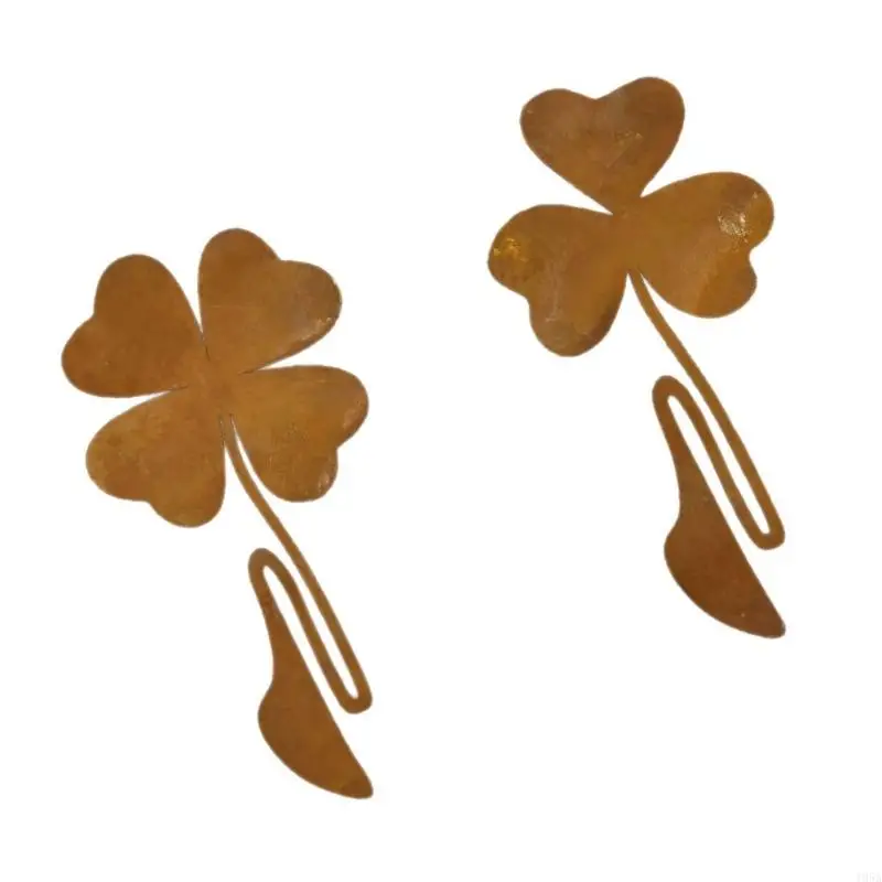 2pcs Colorful Three Ground Artistic Clovers Lawn Ornaments Garden Decorations for Outdoor Lawn And Patios