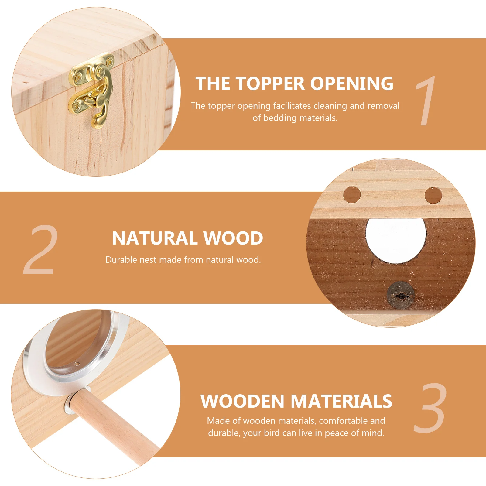 

The Bird's Nest Wear-resistant House Decoration Wooden Decorative Parrot Accessory Parakeet Child