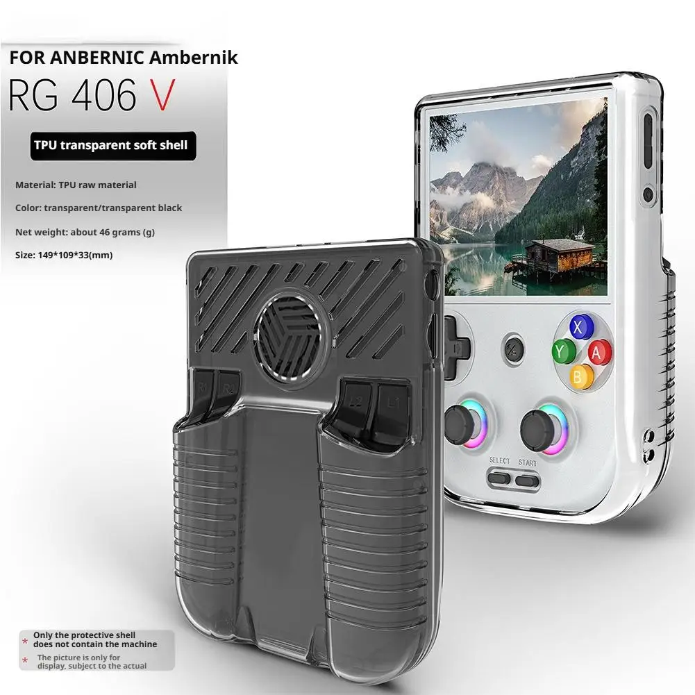 For Anbernic Rg406V Tpu Transparent Protective Case Game Console Cover Anti-Scratch Anti-fall Storage Cover Shell  Accessories