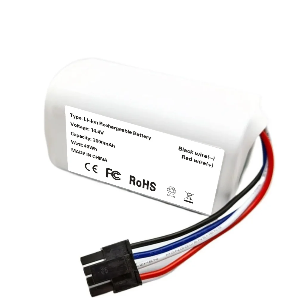 

High Quality 14.4V 3000mAh Battery for Xiaomi S20 Robot Vacuum Cleaner New Original Spare Components.