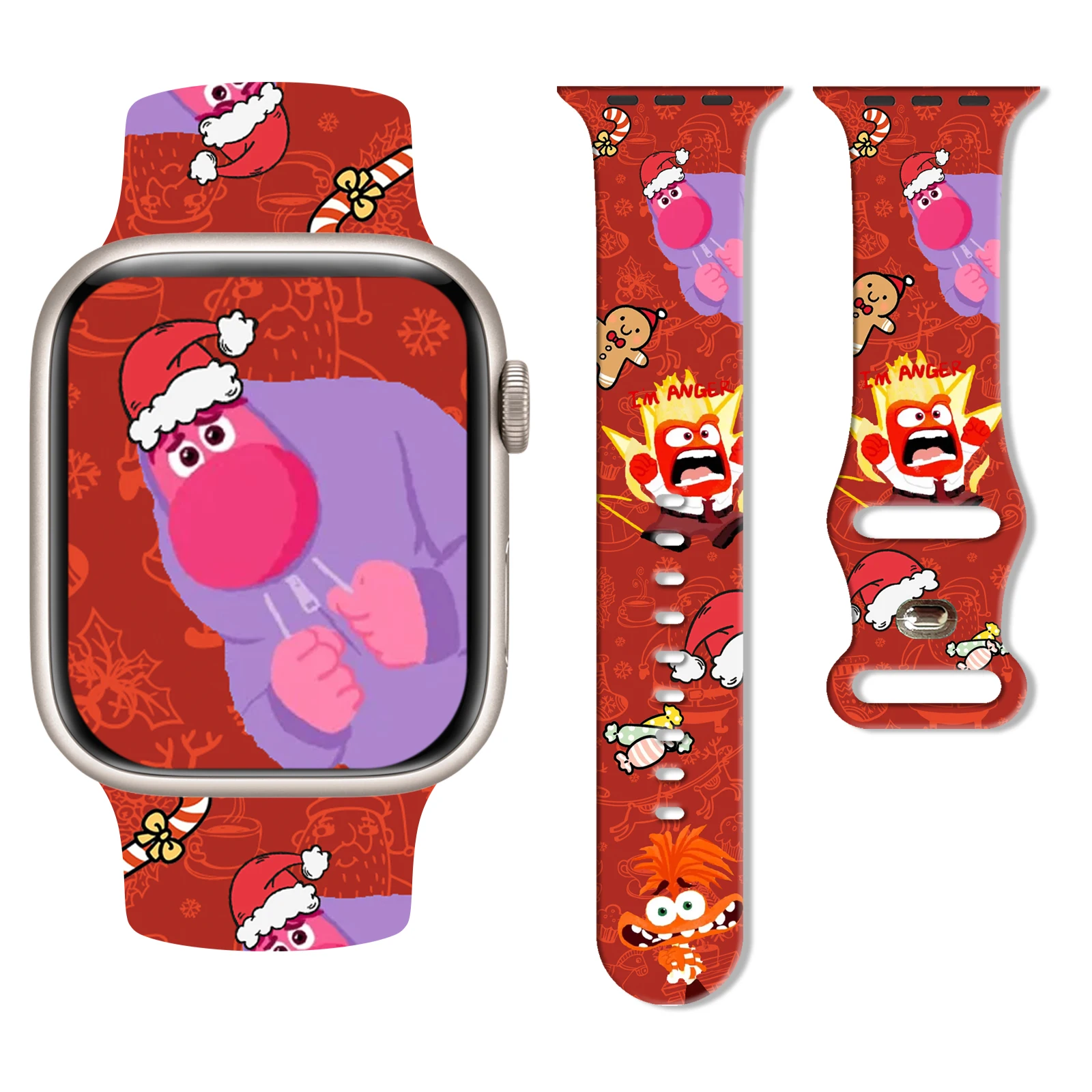 

Disney Inside Out Series Print Band for Apple Watch Series 11/10/9/8/SE, Soft Replaceable Silicone 46mm 45mm 44mm 42mm Watchband