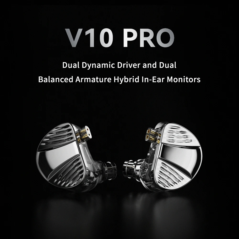 TRN-V10 PRO Ring Iron Earbuds with Four Unit In Ear Wired Fever HiFi Non Destructive Phone Control Earbuds