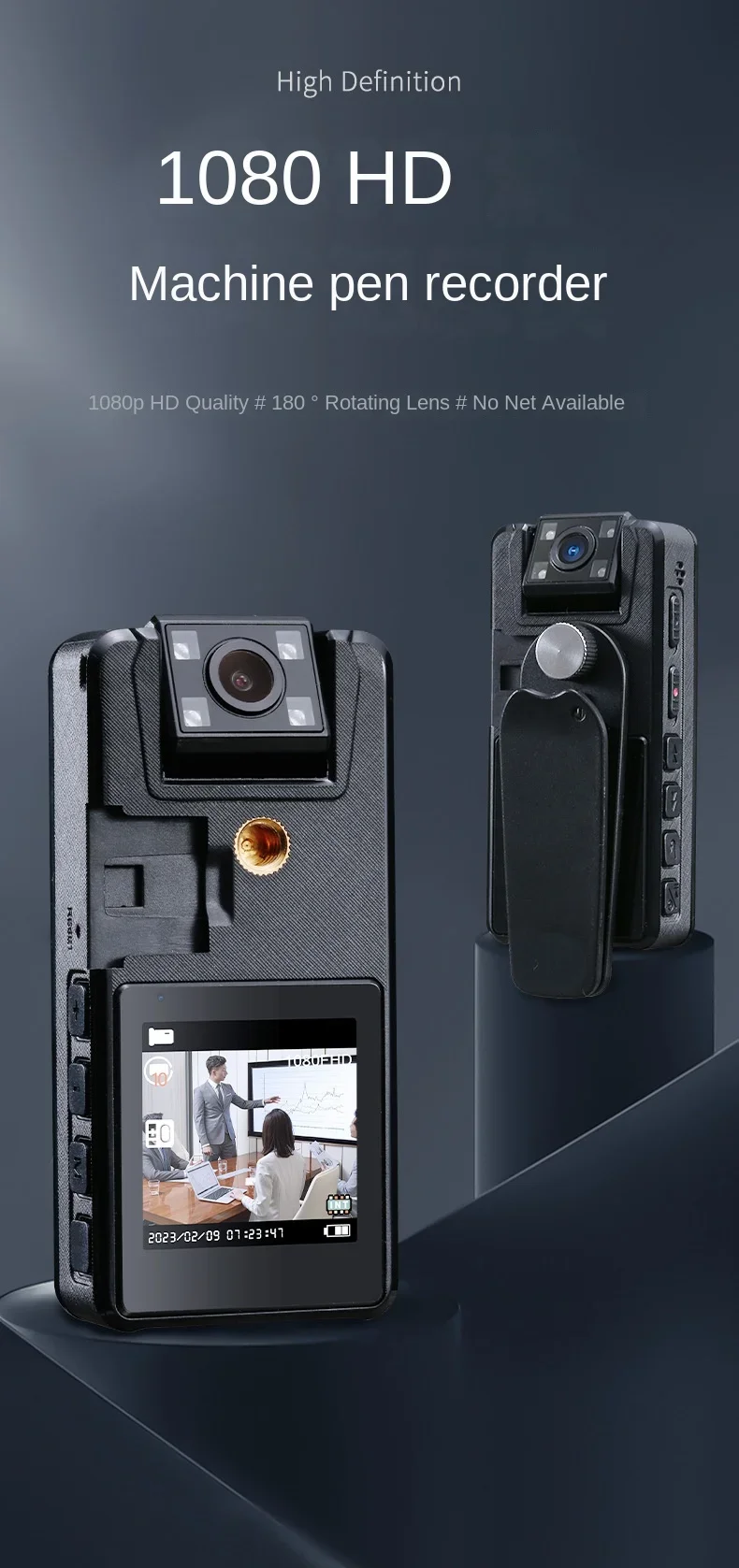 Voice Recorder High Definition Camera Law Enforcement Recorder Sports Camera with Screen Infrared Night Vision Lens