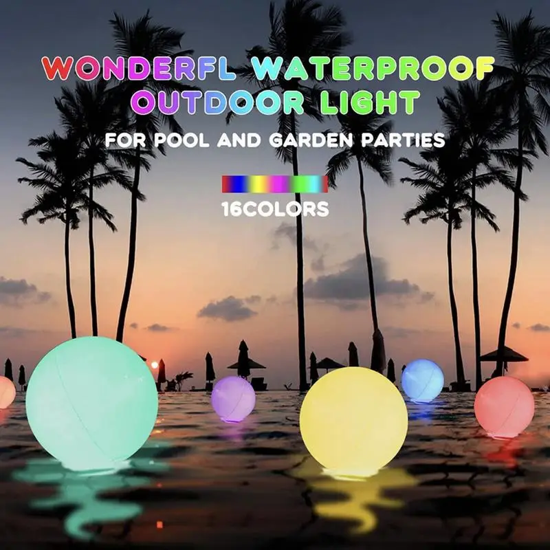 Light Up Beach Ball LED Glow Ball Pool Toys 16 Colors Lights Inflatable Pool Toys With LED Lights Outdoor Pool Beach Party Game