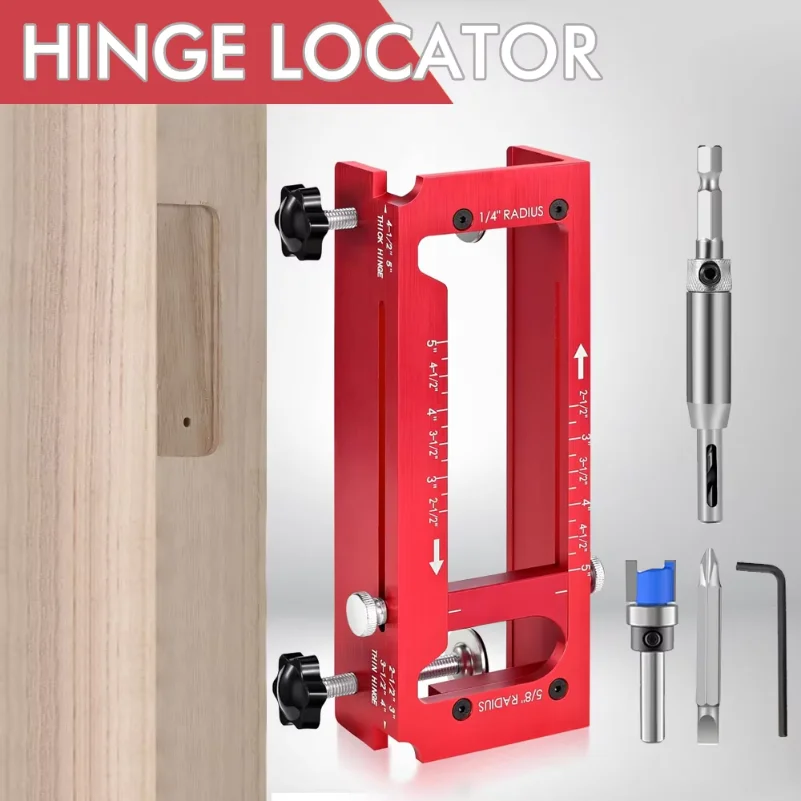 2 in 1 Hinge Drilling Fixture Combination Durable Door Frame Stable Locator Woodworking Installation Screws DIY Auxiliary Tools