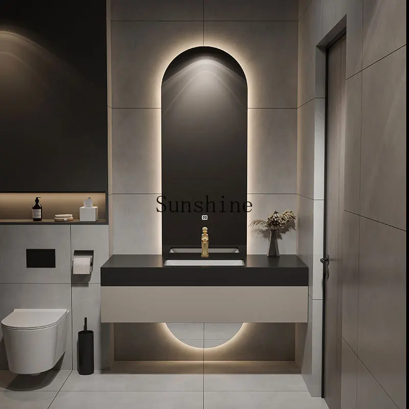 

Slate solid wood paint bathroom cabinet modern washstand