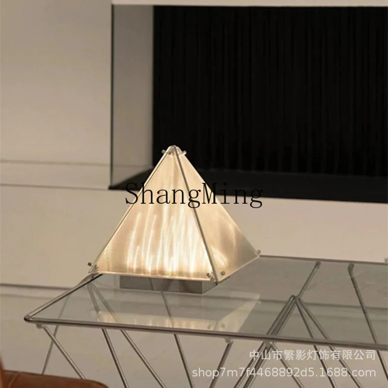 

DSA Art Decorative Table Lamp Simple Creative Living Room Bedside Lamp Pyramid Ornament