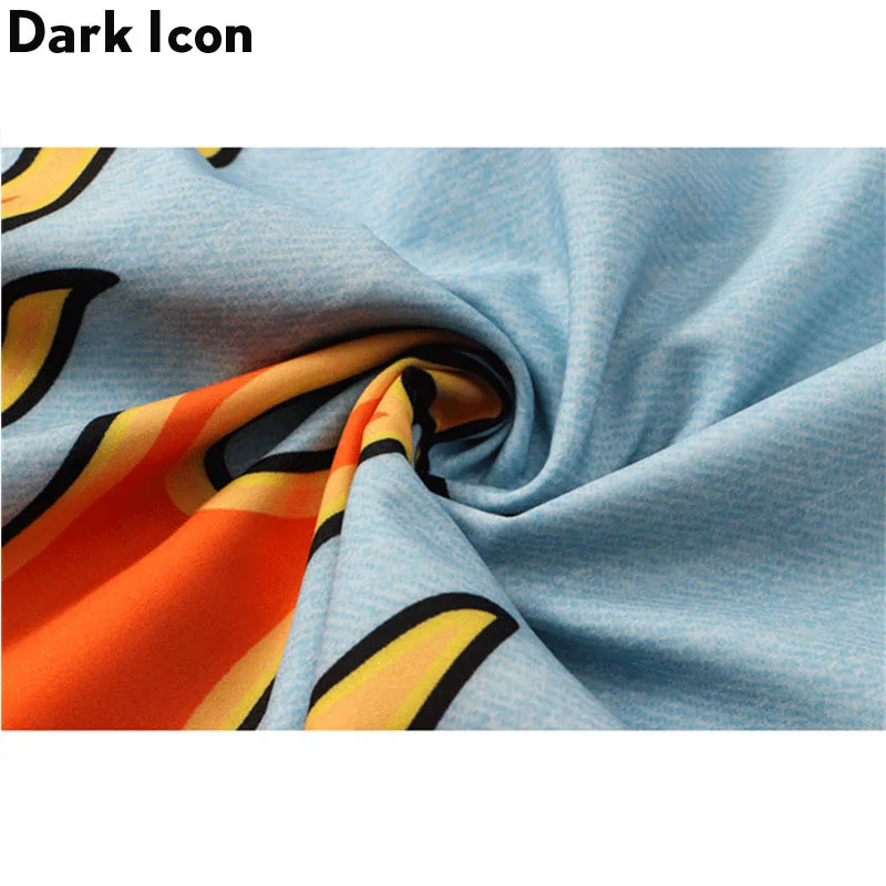 Dark Icon Flame Polo Shirt Men Summer Thin Material Holiday Beach Hawaiian Shirts Vintage Men\'s Shirt