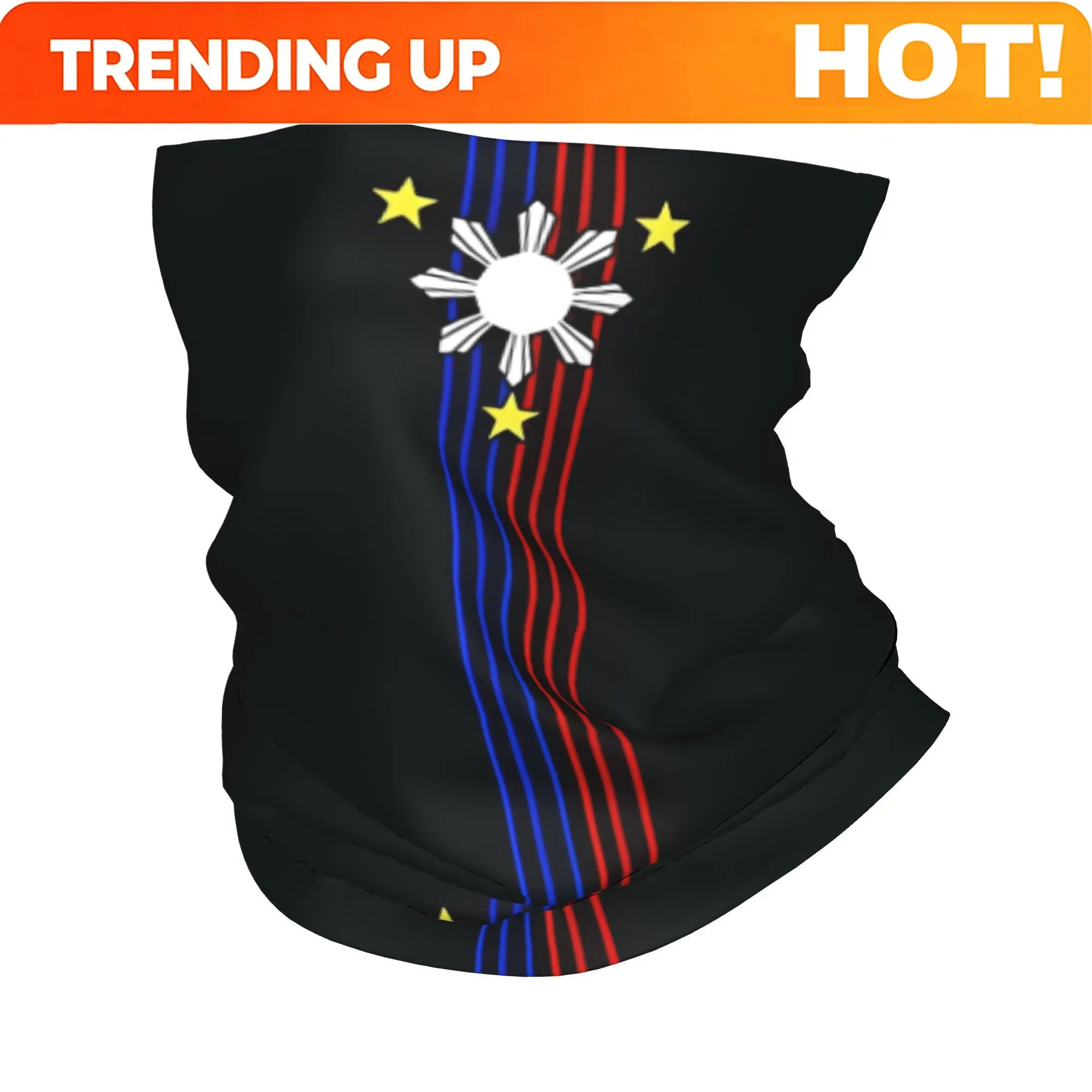 Customization Philippines Filipino Flag Scarf Neckerchief Neck Face Mask Polyester Wicking Bandana For Outdoor Running Cycling H
