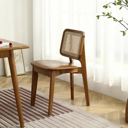 Nordic solid wood dining chairs, rattan back chairs, home balcony leisure chairs, B&B restaurants, simple negotiation tables and