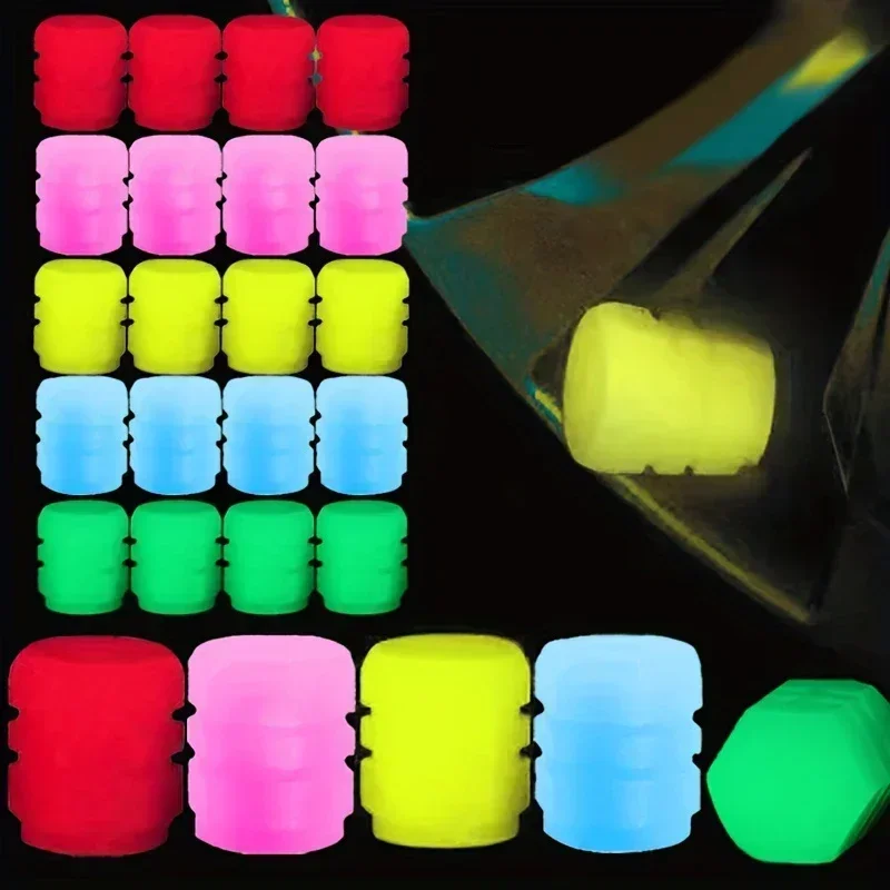 

4PCS Luminous Tire Valve Caps Car Motorcycle Bike Glowing Valve Cover Car Tyre Wheel Hub Rim Styling Tool Auto Accessories