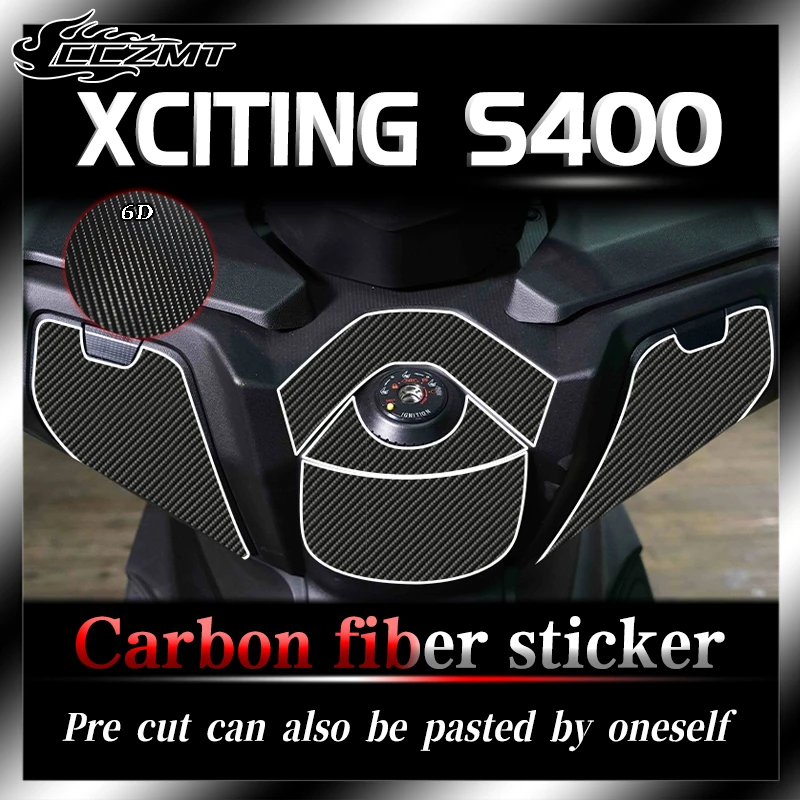 

For KYMCO XCiting S400 S 400 Retrofit Sticker Motorcycle Protection Sticker 6D Carbon Fiber Film Accessories