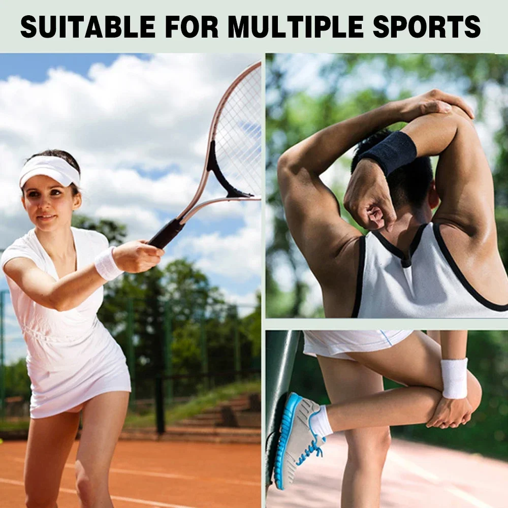 1Pair Sweat Towel Cuff Wristband Sport Bracers Wrist Support Band Tennis Wrist Guard Protector Strap Gym Fitness Run Sweatband