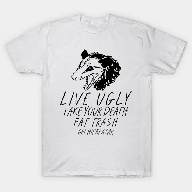 

OPOSSUM QUOTES Graphic Printing Summer Luxury Brand Cotton Men's and Women's T-Shirts Short Sleeves Street Fashion Clothing