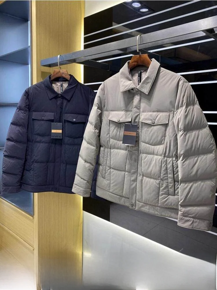 

Casual Men's down Jacket 90 Duck down Warm Commuting Outdoor Workwear Style Zipper Closure Nylon Fabric Regular Fit