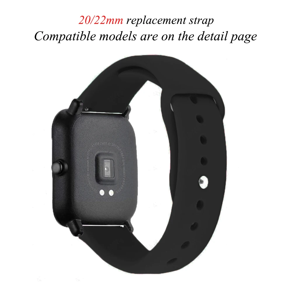 20mm/22mm band For Amazfit GTS 2 2e strap GTS2 Mini GTR 42mm/47mm GTR2/2e silicone belt Bracelet correa Amazfit bip/pace strap