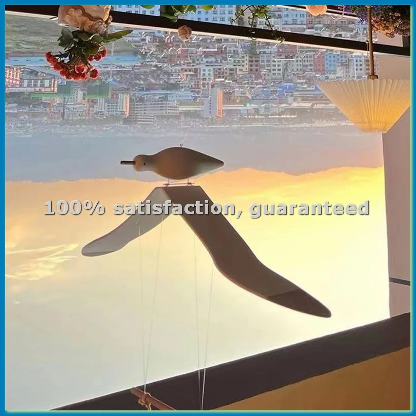 

Подвесной декор «Парящие чайки»: деревянная фигурка летящей чайки, уникальное украшение для дома в морском стиле, настенный декор - AT35